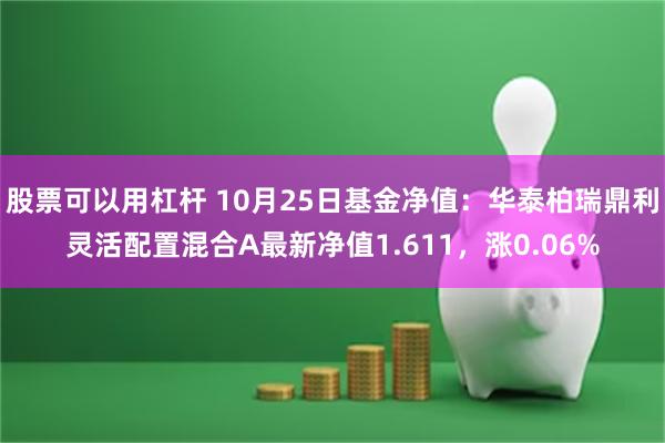 股票可以用杠杆 10月25日基金净值：华泰柏瑞鼎利灵活配置混合A最新净值1.611，涨0.06%